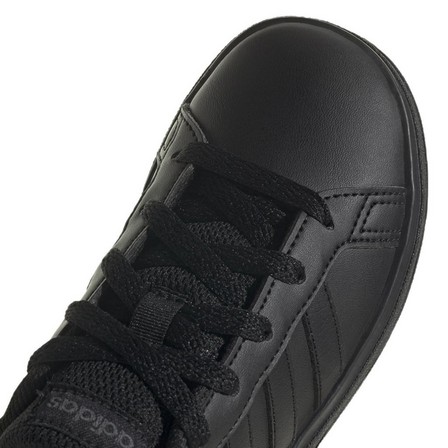 Kids Unisex Grand Court Lifestyle Tennis Lace-Up Shoes, Black, A701_ONE, large image number 3