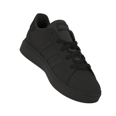 Kids Unisex Grand Court Lifestyle Tennis Lace-Up Shoes, Black, A701_ONE, large image number 5