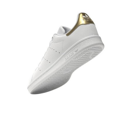Women Stan Smith Gold Metallic Heel Tab Shoes, White, A701_ONE, large image number 13