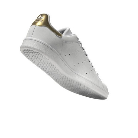 Women Stan Smith Gold Metallic Heel Tab Shoes, White, A701_ONE, large image number 14