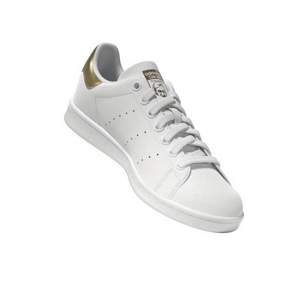 Women Stan Smith Gold Metallic Heel Tab Shoes, White, A701_ONE, large image number 22
