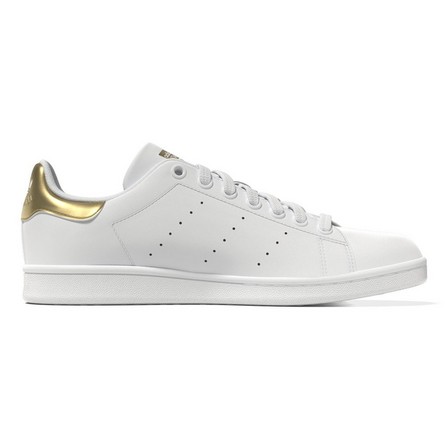 Women Stan Smith Gold Metallic Heel Tab Shoes, White, A701_ONE, large image number 25