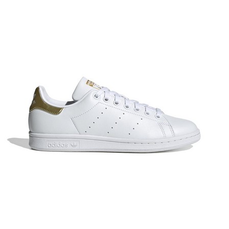 Women Stan Smith Gold Metallic Heel Tab Shoes, White, A701_ONE, large image number 28