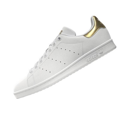 Women Stan Smith Gold Metallic Heel Tab Shoes, White, A701_ONE, large image number 33