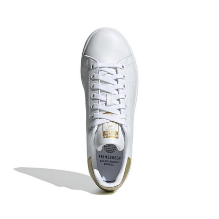 Women Stan Smith Gold Metallic Heel Tab Shoes, White, A701_ONE, large image number 38