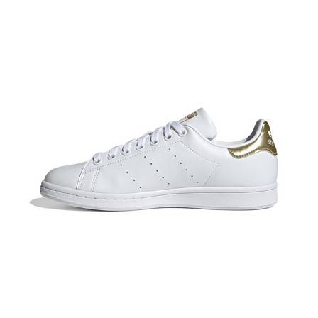 Women Stan Smith Gold Metallic Heel Tab Shoes, White, A701_ONE, large image number 40