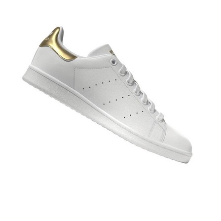 Women Stan Smith Gold Metallic Heel Tab Shoes, White, A701_ONE, large image number 41