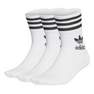 Unisex Mid-Cut Crew 3 Stripes Socks 3 Pairs, White, A701_ONE, thumbnail image number 3
