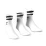 Unisex Mid-Cut Crew 3 Stripes Socks 3 Pairs, White, A701_ONE, thumbnail image number 6