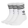 Unisex Mid-Cut Crew 3 Stripes Socks 3 Pairs, White, A701_ONE, thumbnail image number 8