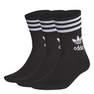Unisex Mid Cut Crew White Stripes Socks 3 Pairs , Black, A701_ONE, thumbnail image number 6