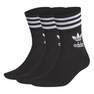 Unisex Mid Cut Crew White Stripes Socks 3 Pairs , Black, A701_ONE, thumbnail image number 12