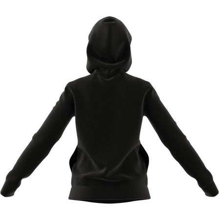 Womens Loungewear Essentials Logo Fleece Hoodie, Black, A701_ONE, large image number 8