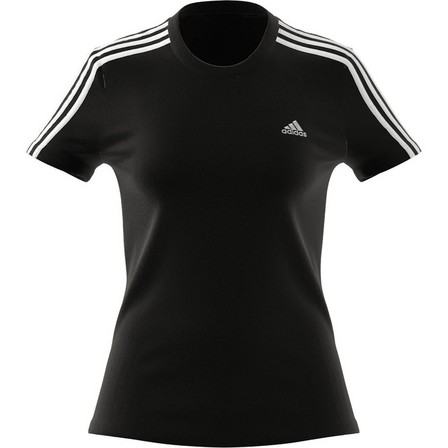 Women Essentials Slim 3-Stripes T-Shirt, Black, A701_ONE, large image number 0