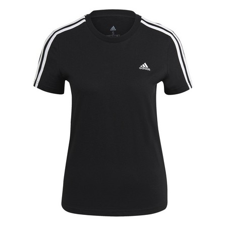 Women Essentials Slim 3-Stripes T-Shirt, Black, A701_ONE, large image number 2