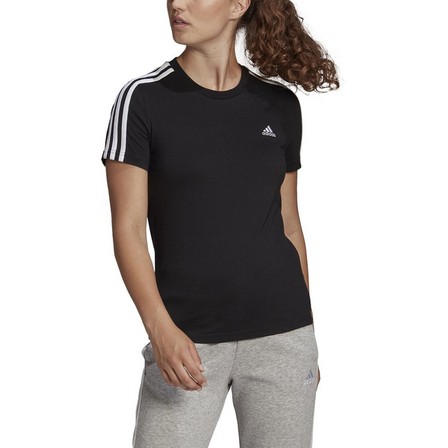 Women Essentials Slim 3-Stripes T-Shirt, Black, A701_ONE, large image number 4