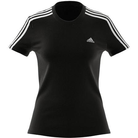 Women Essentials Slim 3-Stripes T-Shirt, Black, A701_ONE, large image number 12