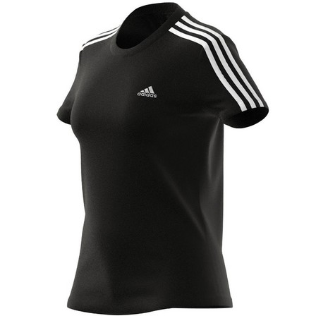 Women Essentials Slim 3-Stripes T-Shirt, Black, A701_ONE, large image number 24