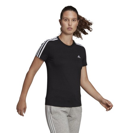 Women Essentials Slim 3-Stripes T-Shirt, Black, A701_ONE, large image number 33