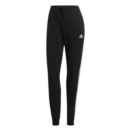 Women Essentials Single Jersey 3-Stripes Joggers, Black, A701_ONE, large image number 1