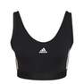 Women Essentials 3-Stripes Crop Top, Black, A701_ONE, thumbnail image number 0