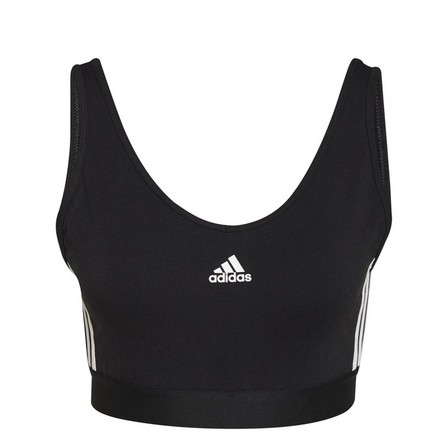 Women Essentials 3-Stripes Crop Top, Black, A701_ONE, large image number 2
