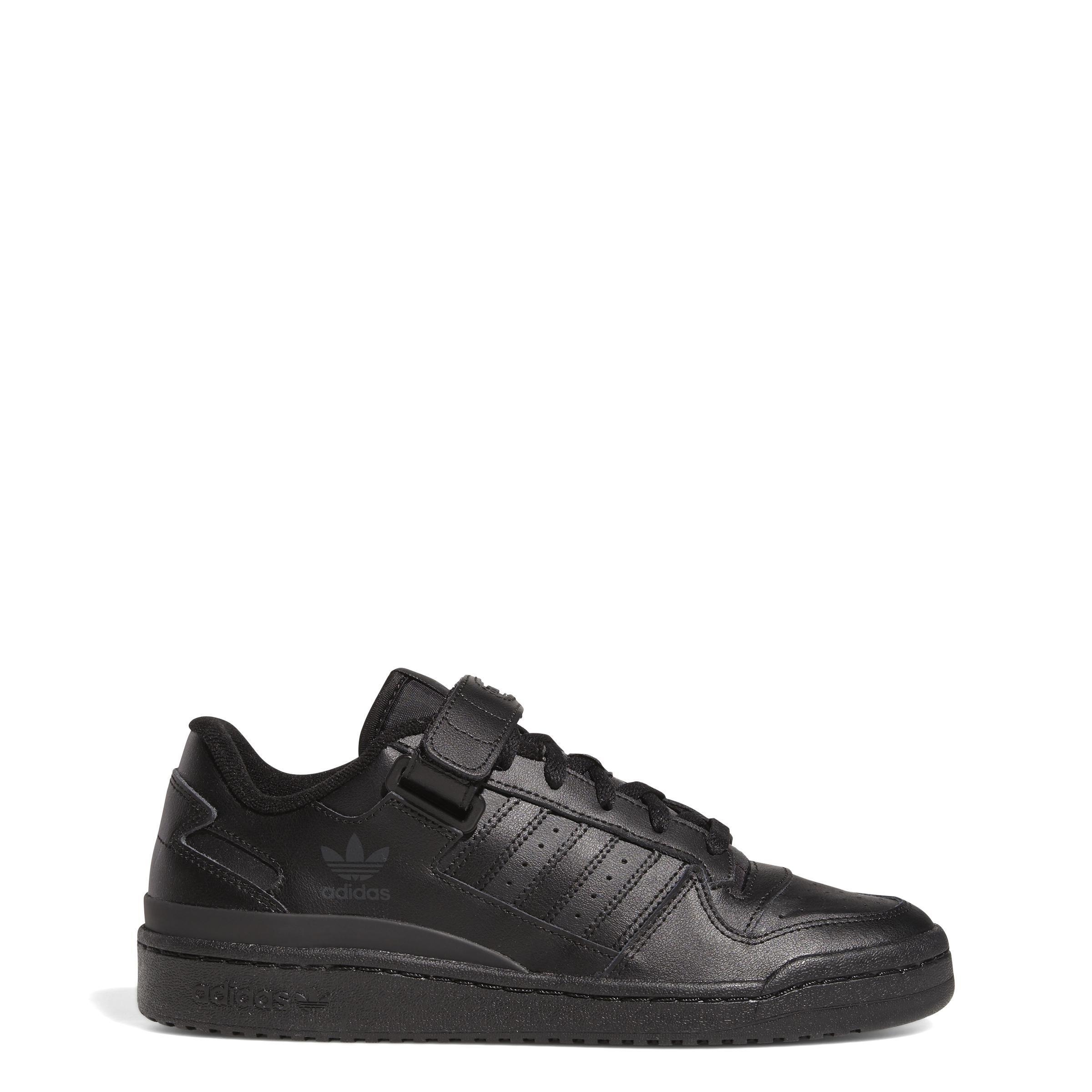 Low top cheap black adidas