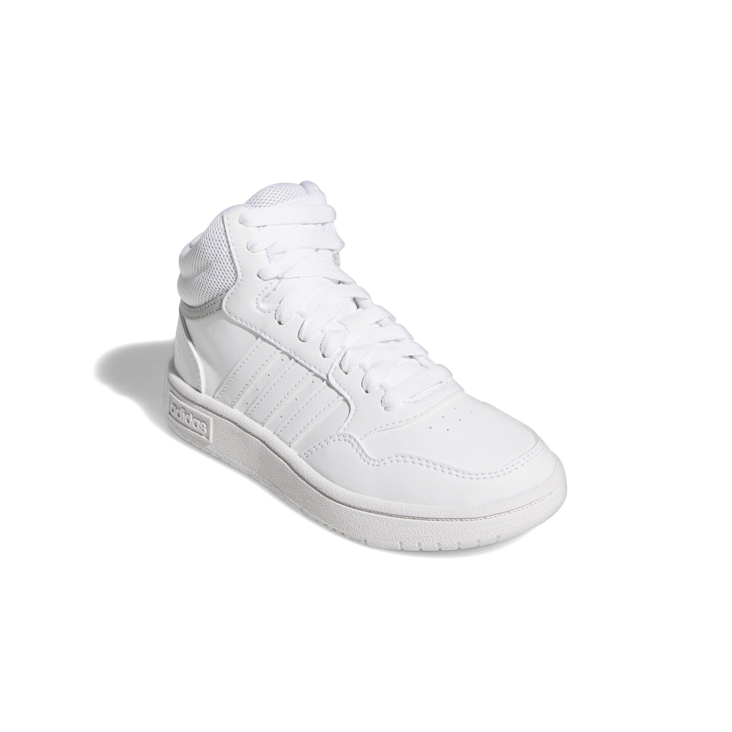 Kids Unisex Hoops Mid Shoes, White, A701_ONE, large image number 1