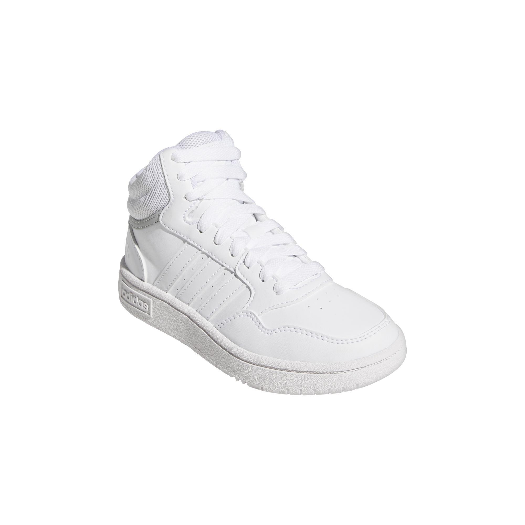 Kids Unisex Hoops Mid Shoes, White, A701_ONE, large image number 2