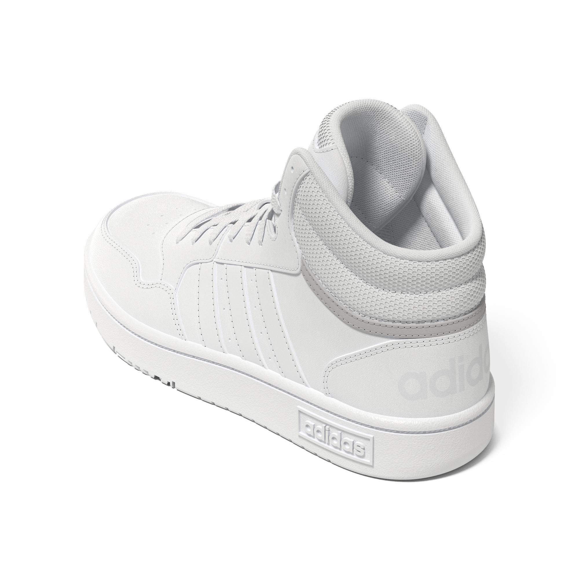 Kids Unisex Hoops Mid Shoes, White, A701_ONE, large image number 3