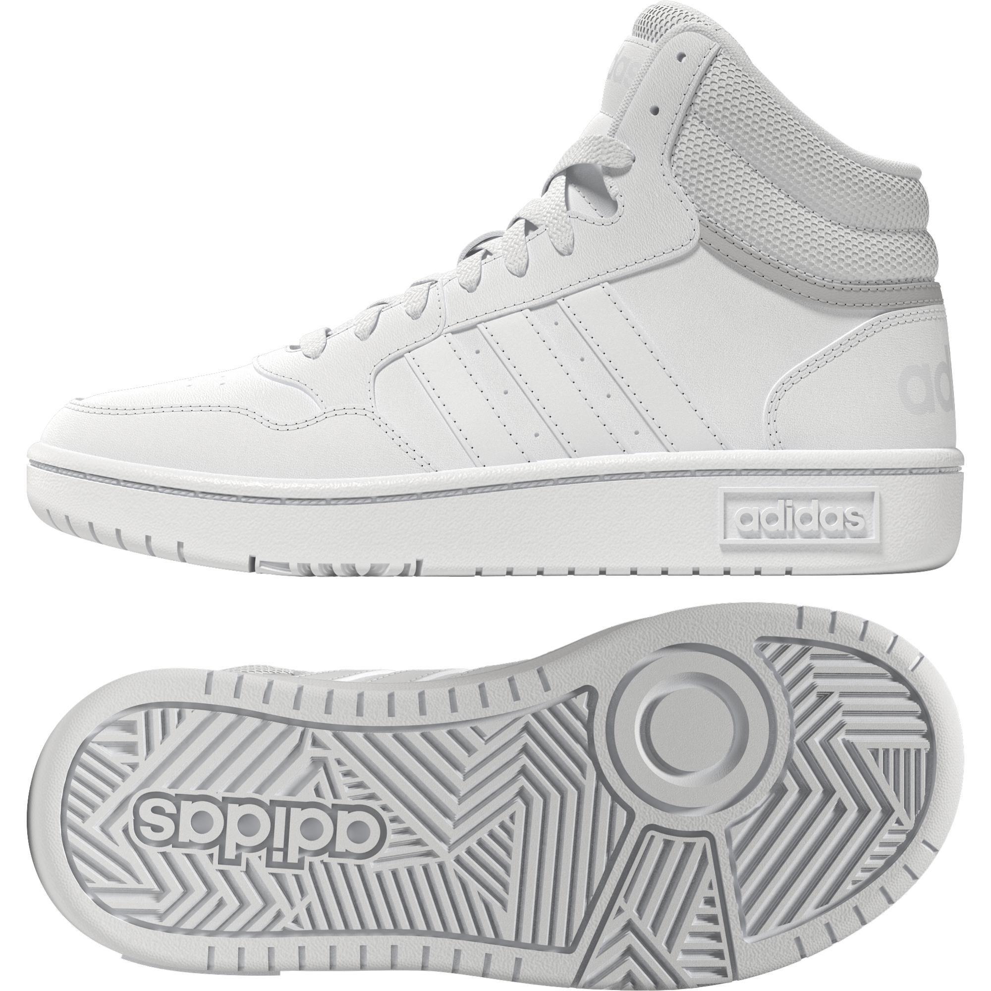 Kids Unisex Hoops Mid Shoes, White, A701_ONE, large image number 11