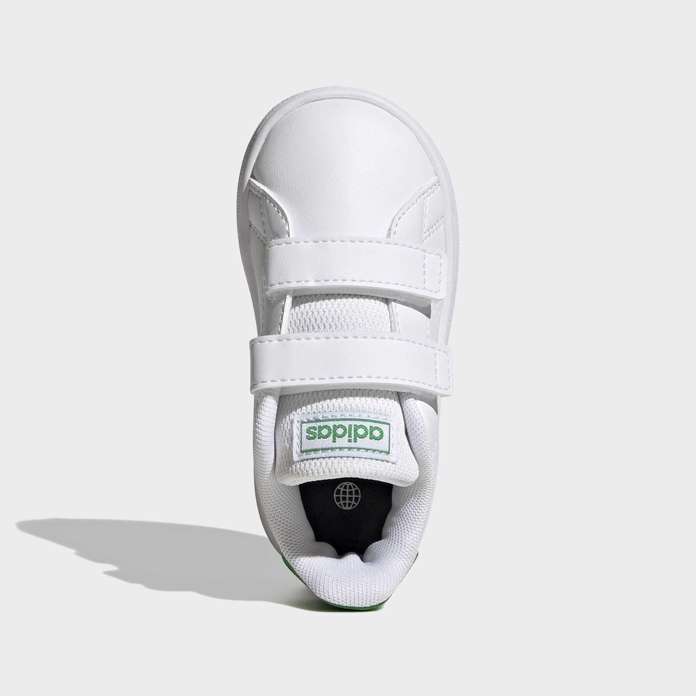 Unisex Kids Advantage Lifestyle Court Two Hook-And-Loop Shoes, White, A701_ONE, medium