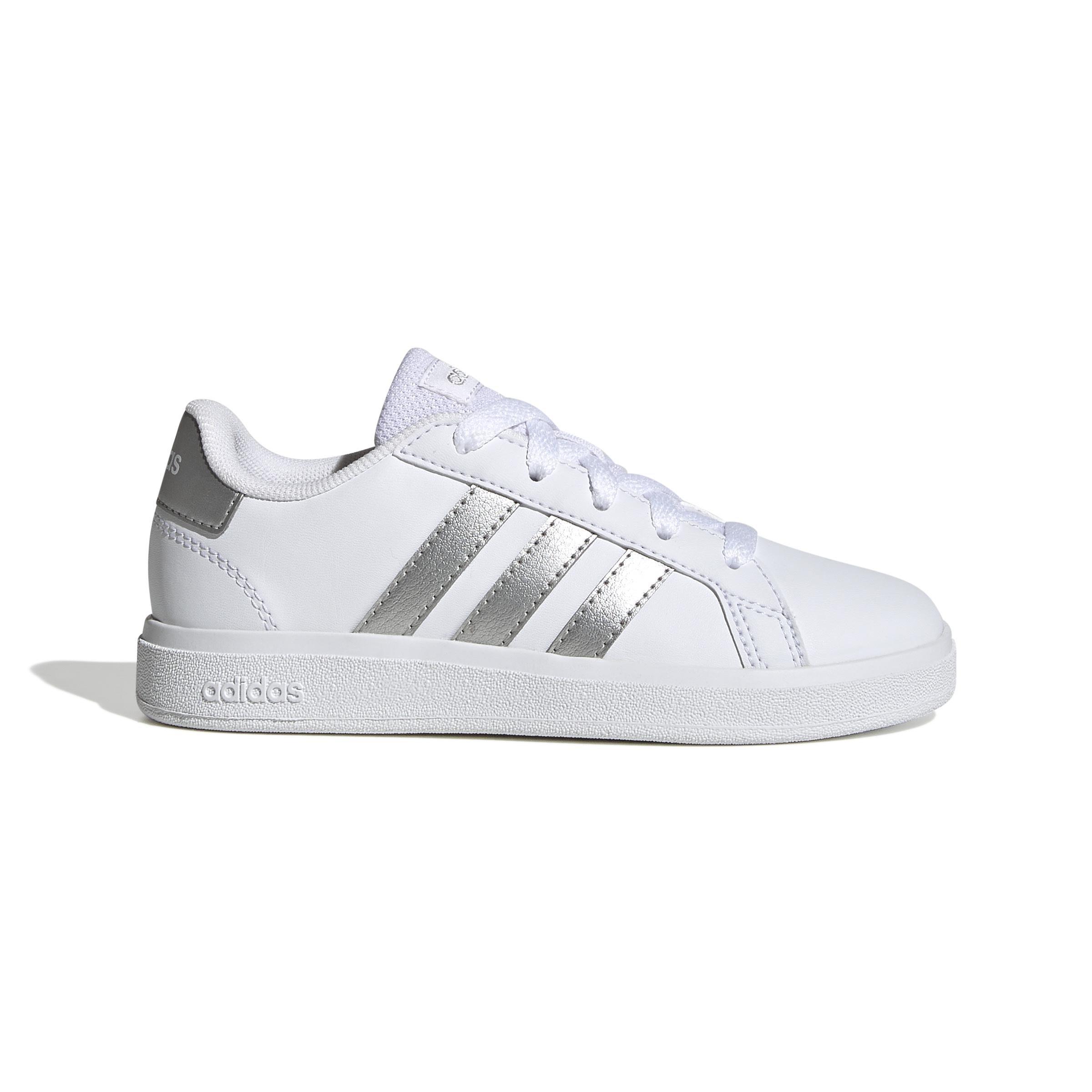 Kids Unisex Grand Court Lifestyle Tennis Lace-Up Shoes, White, A701_ONE, large image number 0