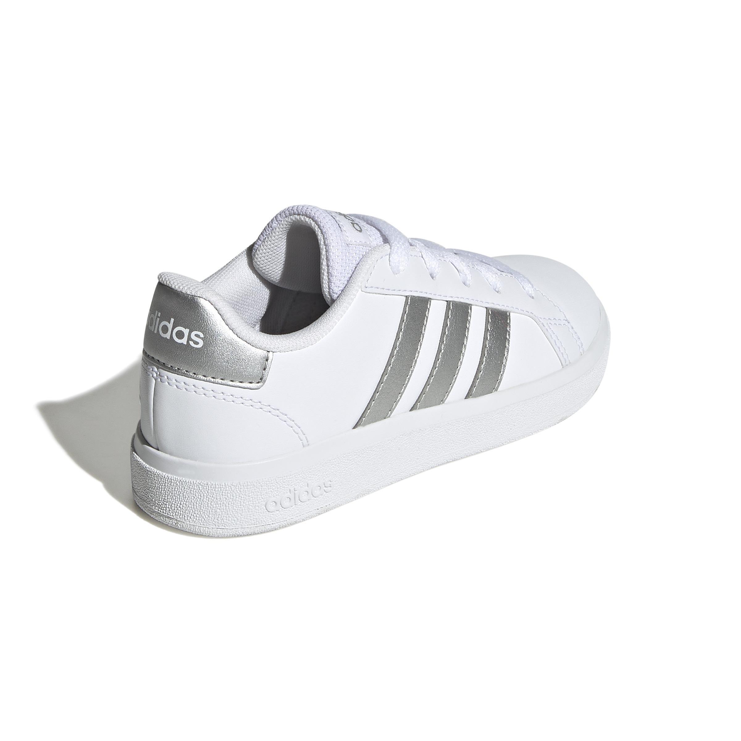 Kids Unisex Grand Court Lifestyle Tennis Lace-Up Shoes, White, A701_ONE, large image number 3