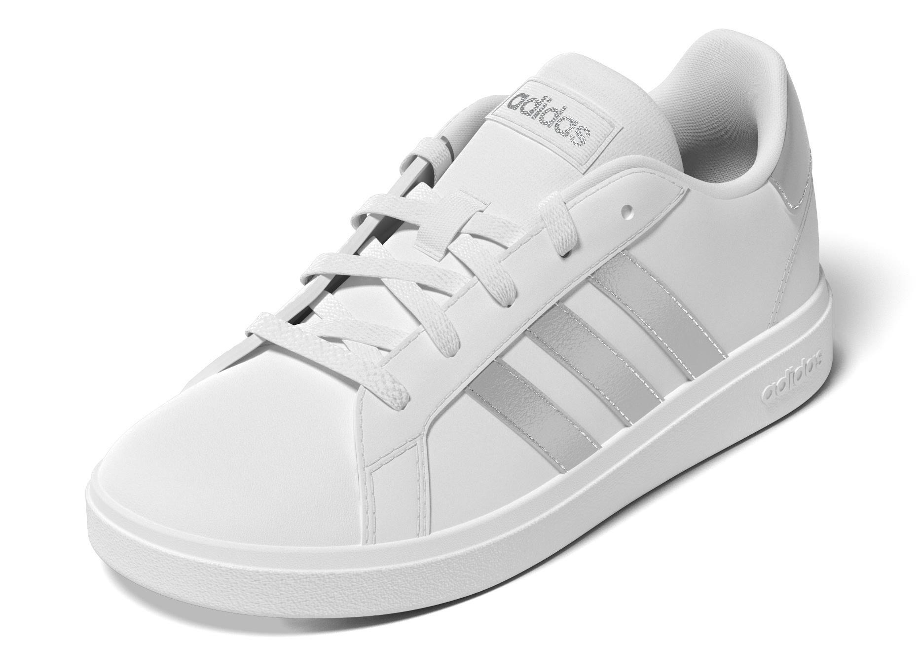 Kids Unisex Grand Court Lifestyle Tennis Lace-Up Shoes, White, A701_ONE, large image number 8