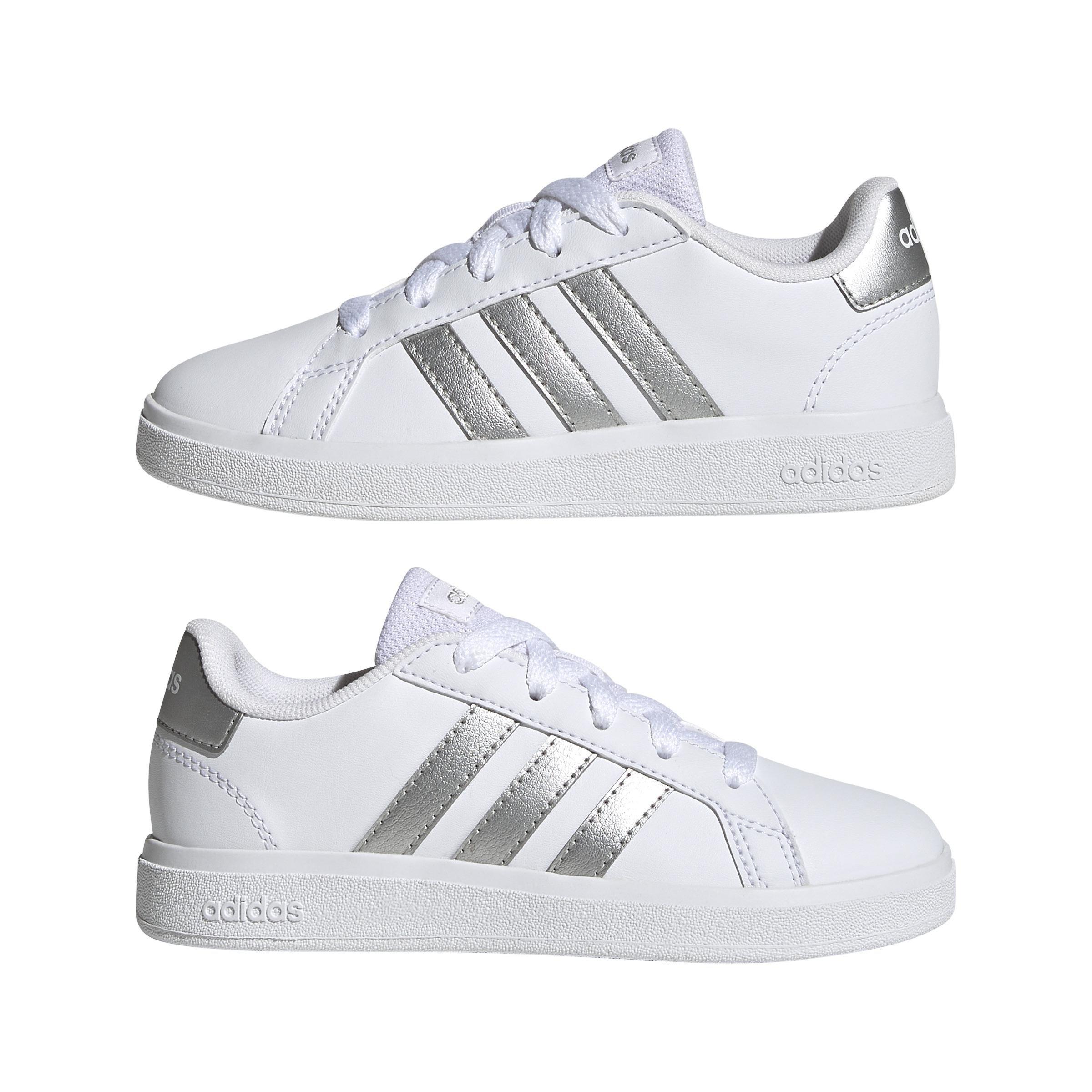 Kids Unisex Grand Court Lifestyle Tennis Lace-Up Shoes, White, A701_ONE, large image number 9