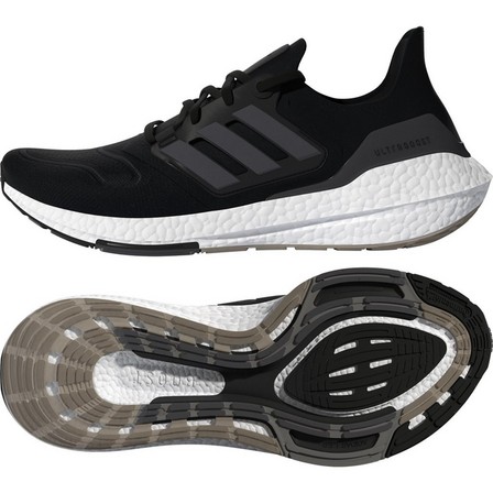 Men White Sole Ultraboost 22 Shoes, Black, A701_ONE, large image number 12