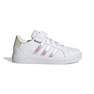 Unisex Kids Grand Court Lifestyle Court Elastic Lace And Top Strap Shoes, White, A701_ONE, thumbnail image number 0