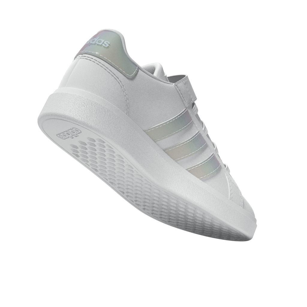 adidas - Unisex Kids Grand Court Lifestyle Court Elastic Lace And Top Strap Shoes, White