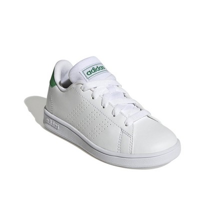 Unisex Kids Advantage Lifestyle Court Lace Shoes, White, A701_ONE, large image number 1