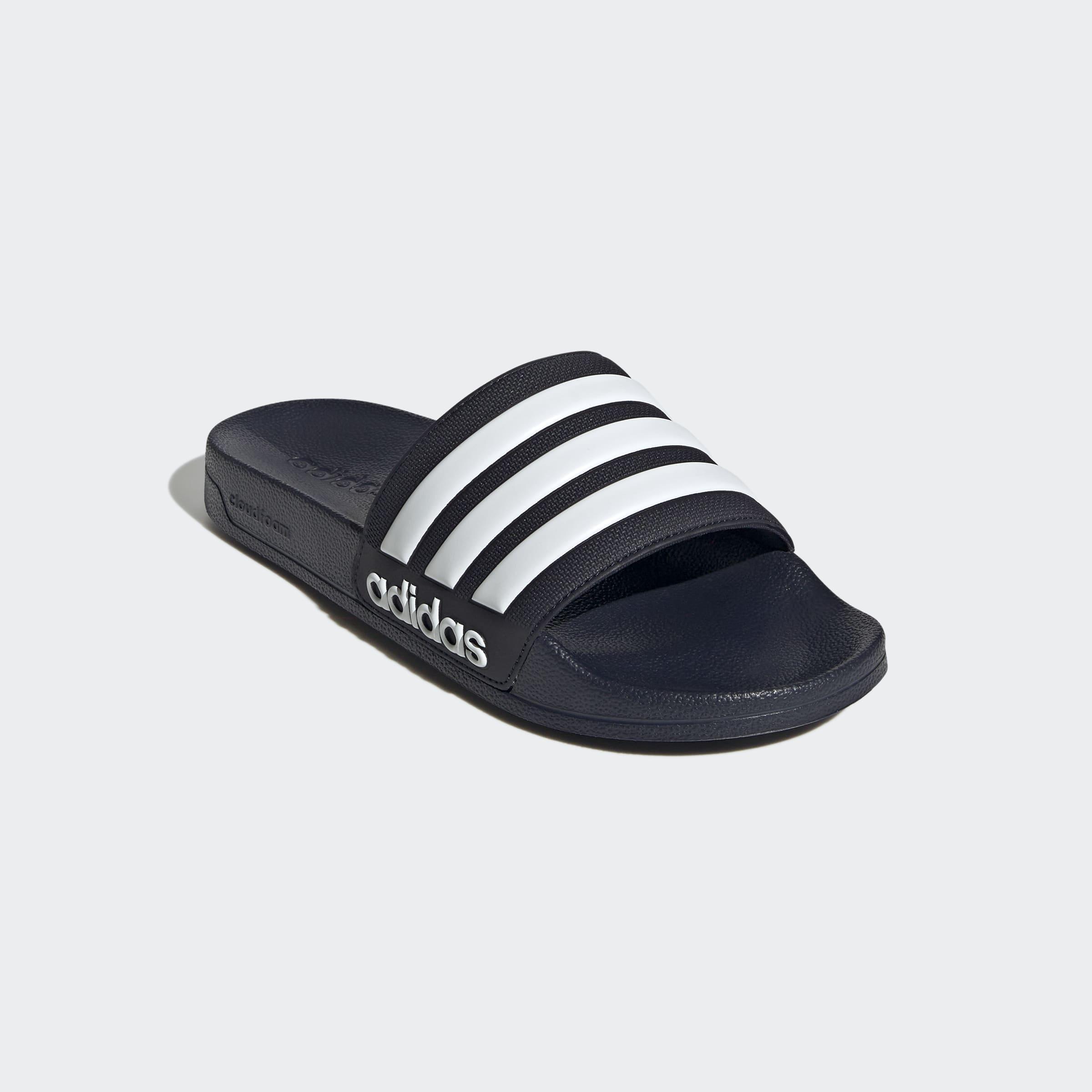Unisex Adilette Shower Slides, Blue, A701_ONE, large image number 2