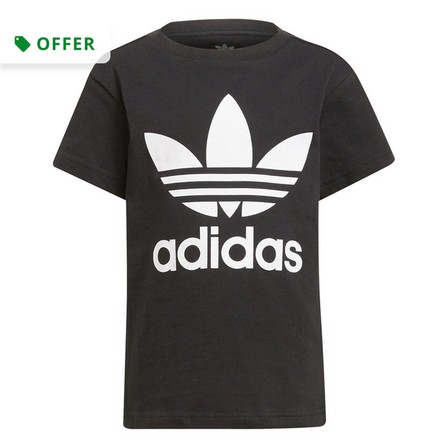 adidas - Unisex Kids Adicolor Trefoil T-Shirt, Black