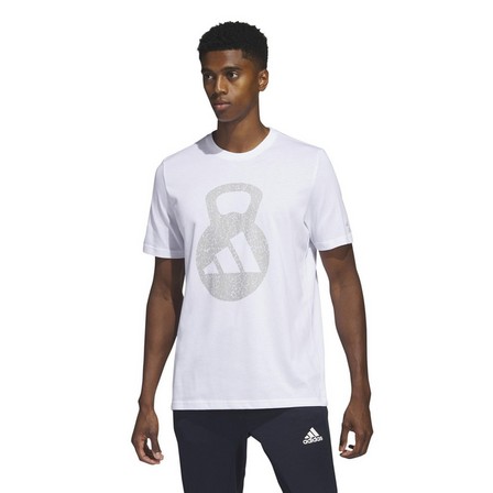 Men Aeroready Training Logo Graphic Short Sleeve T-Shirt, White, A701_ONE, large image number 1