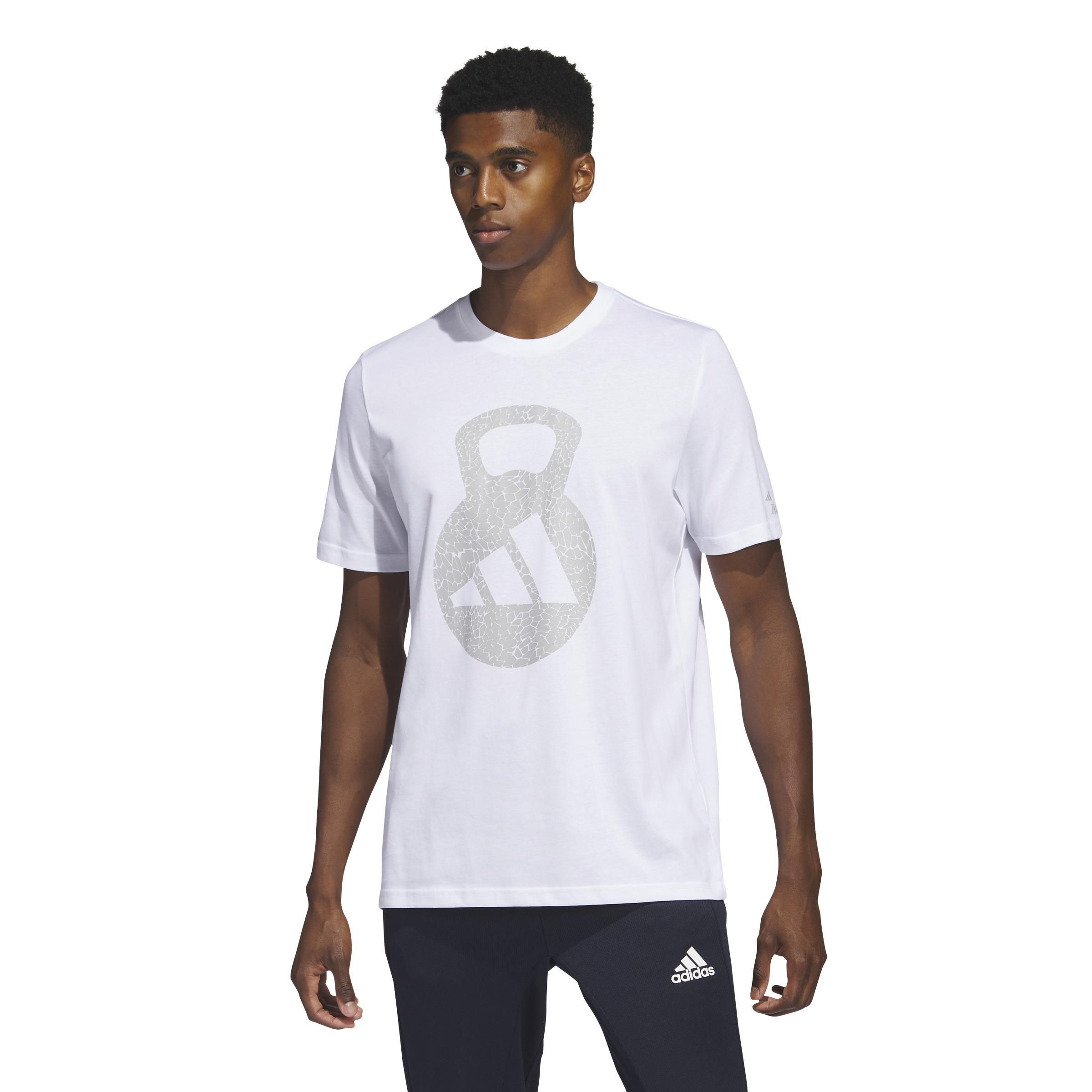 adidas - Men Aeroready Training Logo Graphic Short Sleeve T-Shirt, White