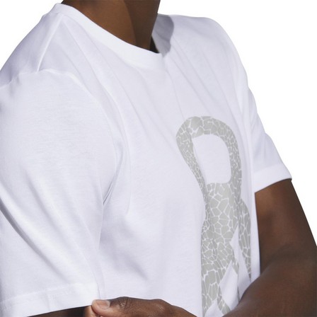 Men Aeroready Training Logo Graphic Short Sleeve T-Shirt, White, A701_ONE, large image number 7