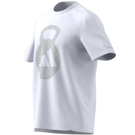 Men Aeroready Training Logo Graphic Short Sleeve T-Shirt, White, A701_ONE, large image number 14