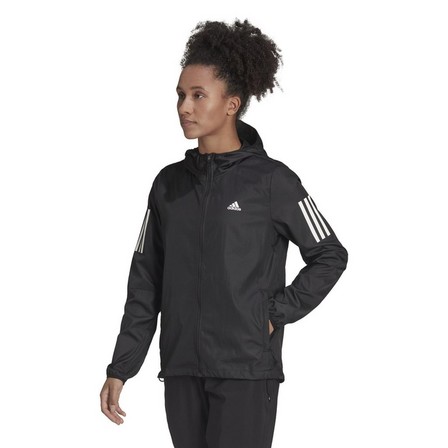 Women Own The Run Hooded Running Windbreaker, Black, A701_ONE, large image number 1