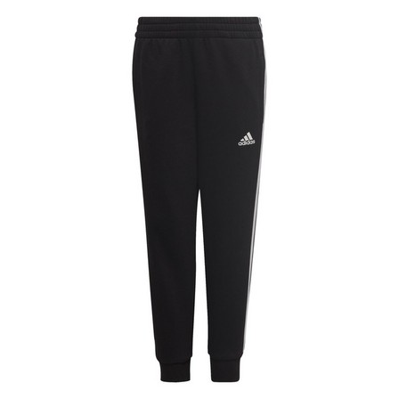 Kids Unisex Adidas Essential 3-Stripes Joggers, Black, A701_ONE, large image number 1