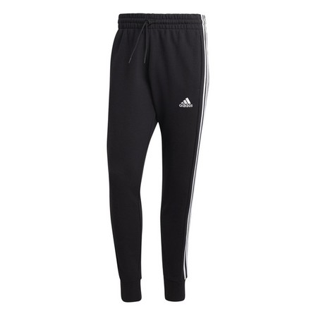 Men Essentials French Terry Tapered Cuff 3-Stripes Joggers, Black, A701_ONE, large image number 3