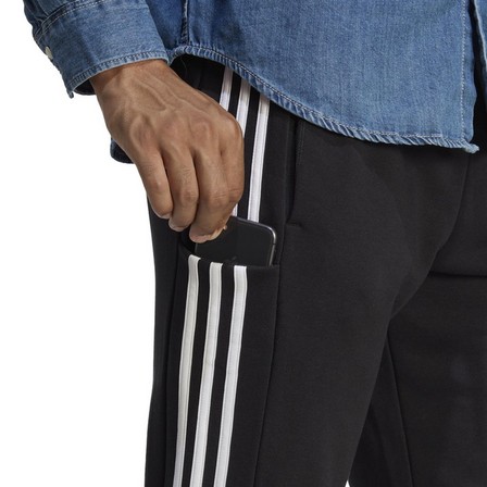 Men Essentials French Terry Tapered Cuff 3-Stripes Joggers, Black, A701_ONE, large image number 5